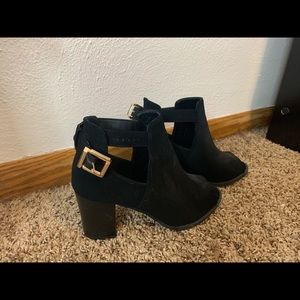 Black and gold ankle boots